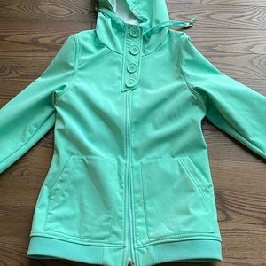 teal skir jacket